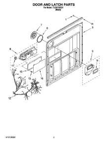 03 - Door And Latch Parts parts for Estate Dishwasher TUD8750SD1 from AppliancePartsPros.com