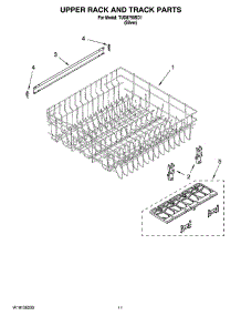 09 - Upper Rack And Track Parts parts for Estate Dishwasher TUD8750SD1 from AppliancePartsPros.com