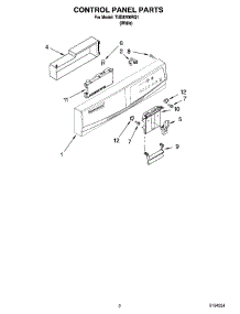 02 - Control Panel Parts parts for Estate Dishwasher TUD8700RQ1 from AppliancePartsPros.com