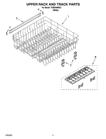 09 - Upper Rack And Track Parts parts for Estate Dishwasher TUD8700RQ1 from AppliancePartsPros.com