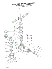 04 - Pump & Spray Arm parts for Estate Dishwasher TUD4700KQ1 from AppliancePartsPros.com