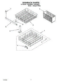 06 - Dishrack parts for Estate Dishwasher TUD4700KQ1 from AppliancePartsPros.com