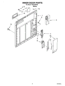 02 - Inner Door parts for Estate Dishwasher TUD5700EQ5 from AppliancePartsPros.com