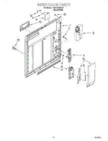 02 - Inner Door parts for Estate Dishwasher TUD5700EQ3 from AppliancePartsPros.com