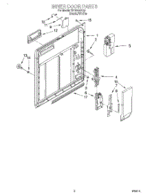 02 - Inner Door parts for Estate Dishwasher TUD5700EQ0 from AppliancePartsPros.com
