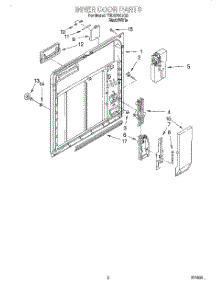 02 - Inner Door parts for Estate Dishwasher TUD5700EQ2 from AppliancePartsPros.com