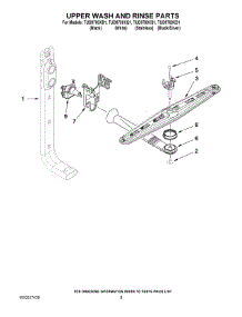 07 - Upper Wash And Rinse Parts parts for Estate Dishwasher TUD8700XB1 from AppliancePartsPros.com