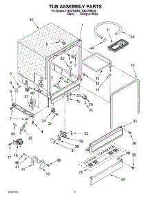03 - Tub Assembly parts for Estate Dishwasher TUD4700KB0 from AppliancePartsPros.com