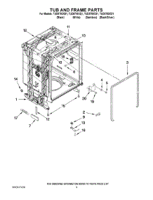 05 - Tub And Frame Parts parts for Estate Dishwasher TUD8700XS1 from AppliancePartsPros.com