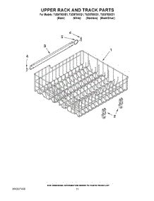09 - Upper Rack And Track Parts parts for Estate Dishwasher TUD8700XS1 from AppliancePartsPros.com
