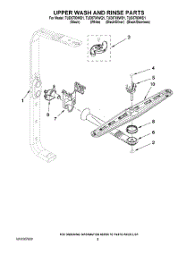 07 - Upper Wash And Rinse Parts parts for Estate Dishwasher TUD8700WS1 from AppliancePartsPros.com