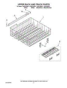 09 - Upper Rack And Track Parts parts for Estate Dishwasher TUD8700WQ1 from AppliancePartsPros.com