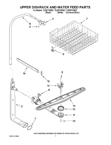 05 - Upper Dishrack And Water Feed Parts parts for Estate Dishwasher TUD6710WD1 from AppliancePartsPros.com