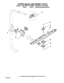 07 - Upper Wash And Rinse Parts parts for Estate Dishwasher TUD8700WQ0 from AppliancePartsPros.com