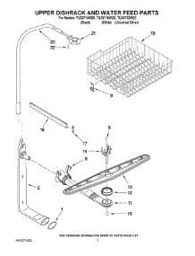 05 - Upper Dishrack And Water Feed Parts parts for Estate Dishwasher TUD6710WD0 from AppliancePartsPros.com
