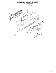 02 - Control Panel Parts parts for Estate Dishwasher TUD8750SD0 from AppliancePartsPros.com