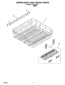 09 - Upper Rack And Track Parts parts for Estate Dishwasher TUD8750SD0 from AppliancePartsPros.com