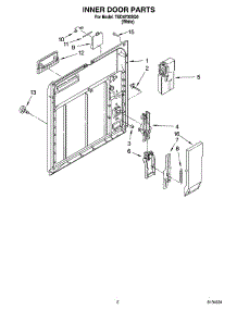 02 - Inner Door Parts parts for Estate Dishwasher TUD4700SQ0 from AppliancePartsPros.com