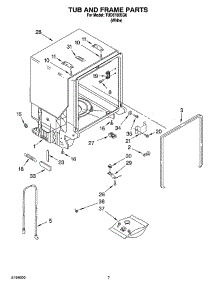 07 - Tub And Frame Parts parts for Estate Dishwasher TUD8700SQ0 from AppliancePartsPros.com