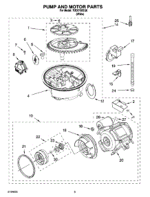 08 - Pump And Motor Parts parts for Estate Dishwasher TUD8700SQ0 from AppliancePartsPros.com