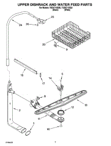 05 - Upper Dishrack And Water Feed Parts parts for Estate Dishwasher TUD6710SQ0 from AppliancePartsPros.com