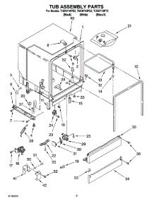 03 - Tub Assembly Parts parts for Estate Dishwasher TUD6710PB2 from AppliancePartsPros.com