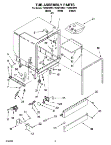 03 - Tub Assembly Parts parts for Estate Dishwasher TUD6710PB1 from AppliancePartsPros.com