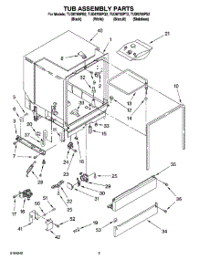 03 - Tub Assembly Parts parts for Estate Dishwasher TUD6700PS2 from AppliancePartsPros.com