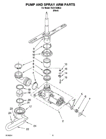 04 - Pump And Spray Arm Parts parts for Estate Dishwasher TUD4700MU2 from AppliancePartsPros.com