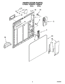 02 - Inner Door Parts parts for Estate Dishwasher TUD6900PQ2 from AppliancePartsPros.com