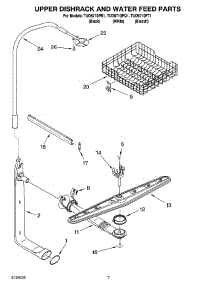 05 - Upper Dishrack And Water Feed Parts parts for Estate Dishwasher TUD6710PQ1 from AppliancePartsPros.com