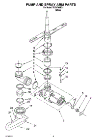 04 - Pump And Spray Arm Parts parts for Estate Dishwasher TUD4700MQ1 from AppliancePartsPros.com
