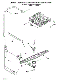 05 - Upper Dishrack And Water Feed Parts parts for Estate Dishwasher TUD6900PQ0 from AppliancePartsPros.com