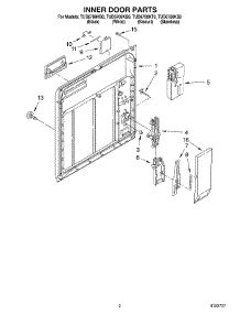 02 - Inner Door Parts parts for Estate Dishwasher TUD6700KB0 from AppliancePartsPros.com