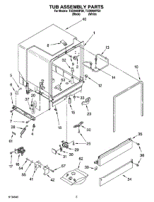 03 - Tub Assembly Parts parts for Estate Dishwasher TUD6900PB0 from AppliancePartsPros.com