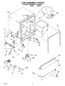 03 - Tub Assembly Parts parts for Estate Dishwasher TUD5700MBO from AppliancePartsPros.com