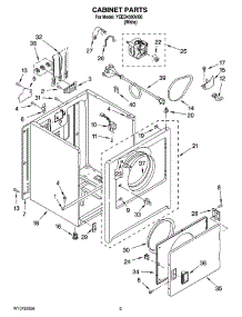 02 - Cabinet Parts parts for Estate Dryer YEED4300VQ0 from AppliancePartsPros.com