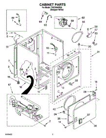 02 - Cabinet Parts parts for Estate Dryer TGDX640PQ0 from AppliancePartsPros.com
