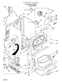 02 - Cabinet parts for Estate Dryer TGDS780JQ0 from AppliancePartsPros.com