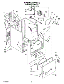 02 - Cabinet Parts parts for Estate Dryer YEED4400TQ0 from AppliancePartsPros.com