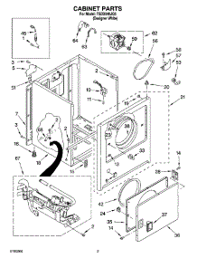 02 - Cabinet Parts parts for Estate Dryer TGDX640JQ3 from AppliancePartsPros.com