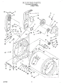 03 - Bulkhead parts for Estate Dryer TGDS680EQ2 from AppliancePartsPros.com