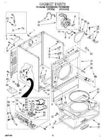 02 - Cabinet parts for Estate Dryer TGDS680BW0 from AppliancePartsPros.com