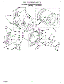 04 - Bulkhead parts for Estate Dryer TGDS680BW0 from AppliancePartsPros.com