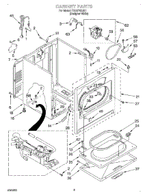 02 - Cabinet parts for Estate Dryer TGDS780JQ1 from AppliancePartsPros.com
