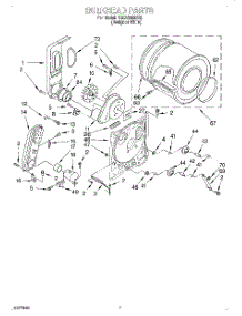04 - Bulkhead parts for Estate Dryer TGDX640EQ2 from AppliancePartsPros.com