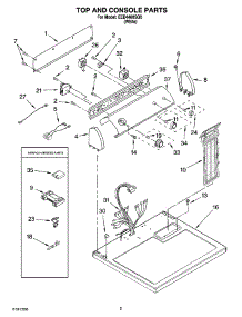 02 - Top And Console Parts parts for Estate Dryer EED4400SQ0 from AppliancePartsPros.com