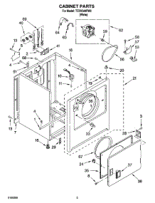 02 - Cabinet Parts parts for Estate Dryer TEDX340RW2 from AppliancePartsPros.com