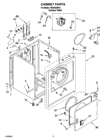02 - Cabinet Parts parts for Estate Dryer TEDX640PQ1 from AppliancePartsPros.com