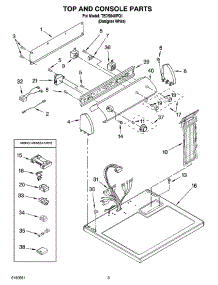 02 - Top And Console Parts parts for Estate Dryer TEDS840PQ1 from AppliancePartsPros.com